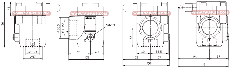 АТОС Размеры гидроклапана ATOS ARAM-32/350(210, 100, 50) (без электромагнитного клапана) АТОС Размеры гидроклапана ATOS ARAM-32/350(210, 100, 50) (без электромагнитного клапана)