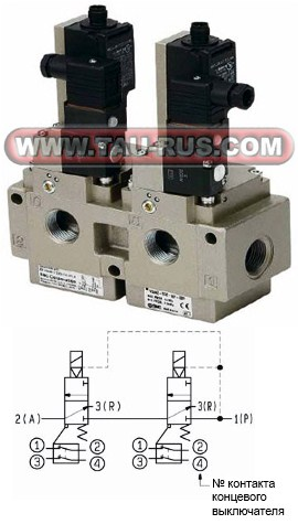 Сдвоенный пневмораспределитель VG342-X87