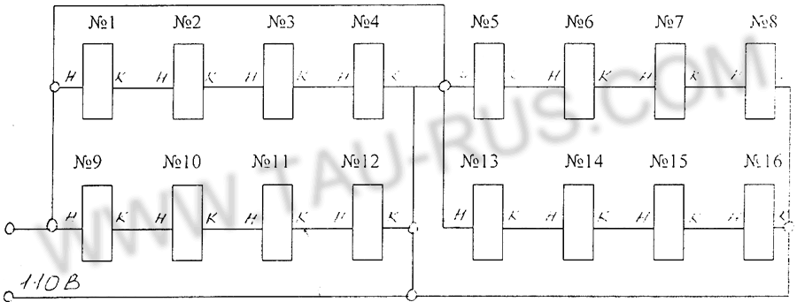 Схема соединения катушек плиты 3Б724.94.000