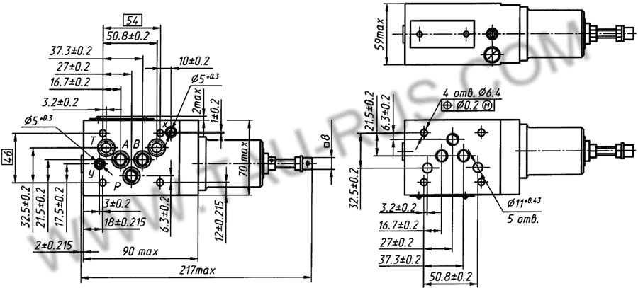 Габаритные и присоединительные размеры КЕМ 102-1, КЕМ 102-2, КЕМ 102-3, КЕМ 102-4