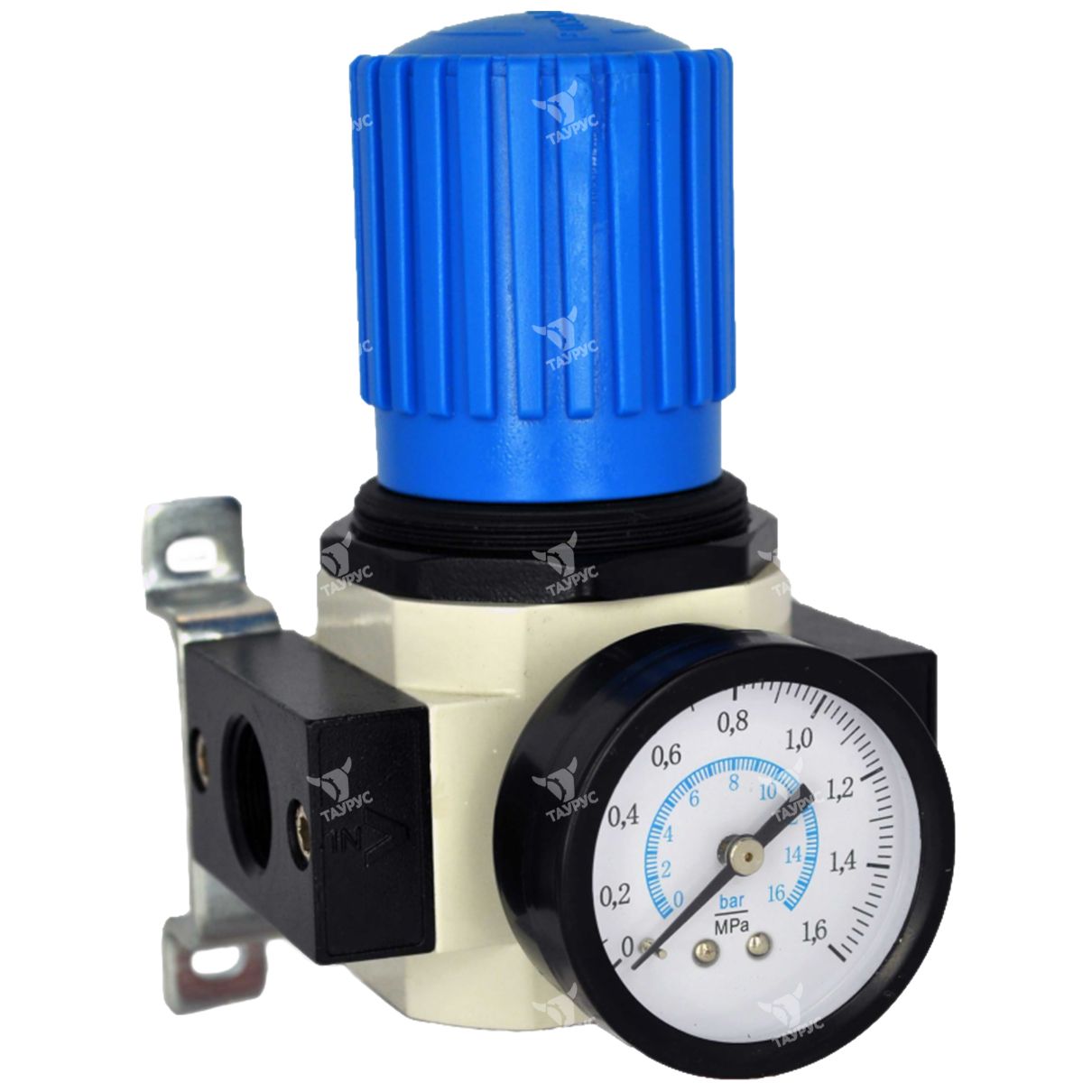 П-РК-10-MIDI - Пневмоклапан редукционный с манометром синий, G3/8"