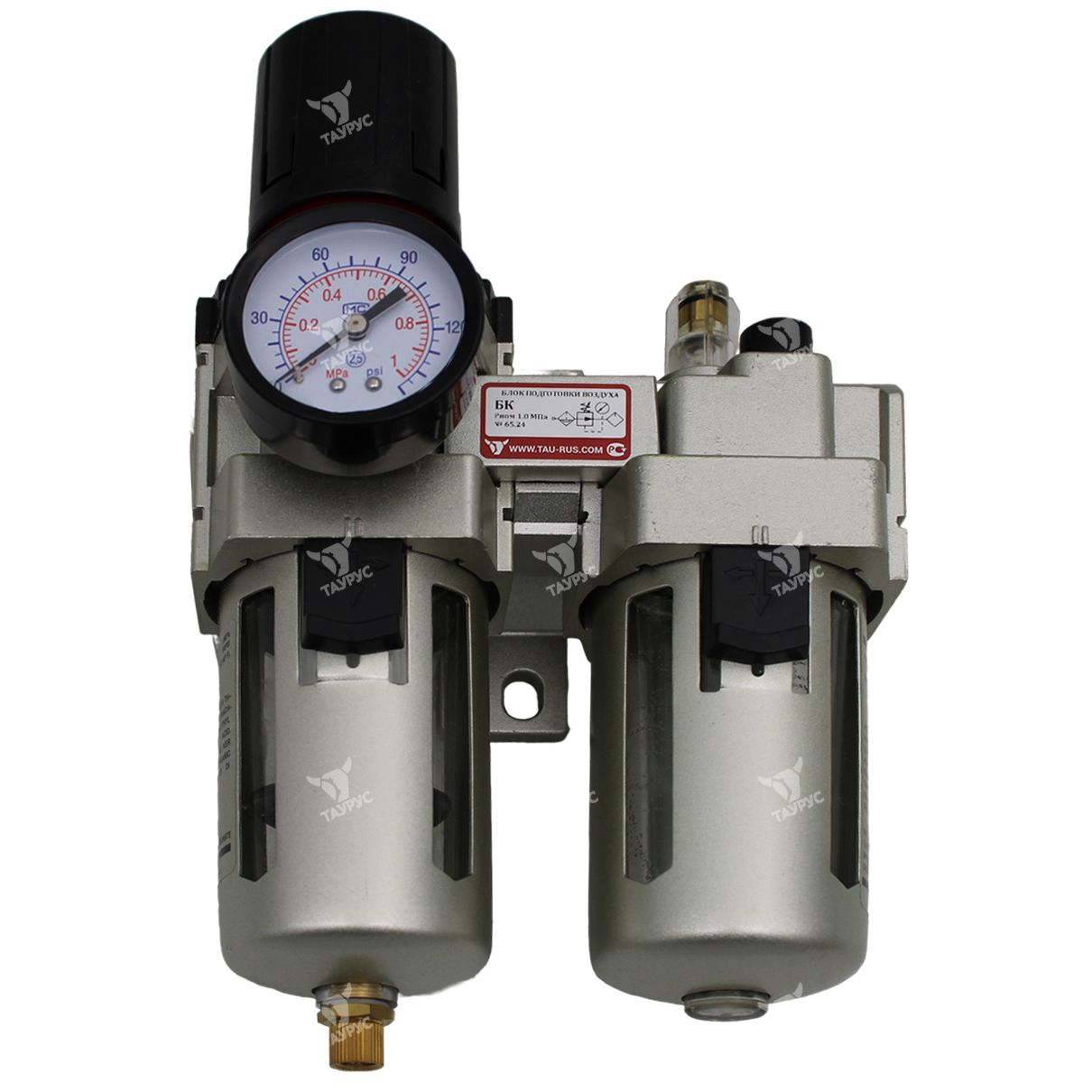 БК-16 - Блок кондиционирования с манометром серо-золотистый, G1/2"