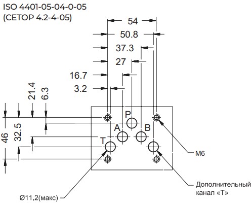 Монтажная поверхность регулятора расхода QTM5-D/10N/S, QTM5-SA/10N/S, QTM5-SB/10N/S