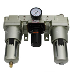 БК-М-25 - Блок кондиционирования с манометром серо-золотистый, G1"