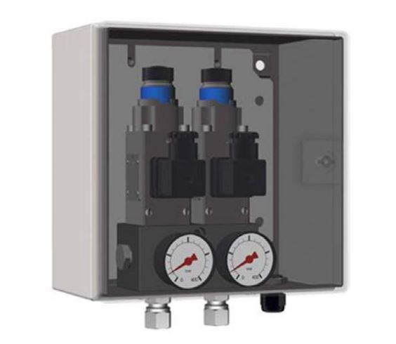 5N.PFL.C - Реле давления (230VAC/50Hz, 40-400Бар),  манометрами, под трубку 8мм, исполнение - в шкаф