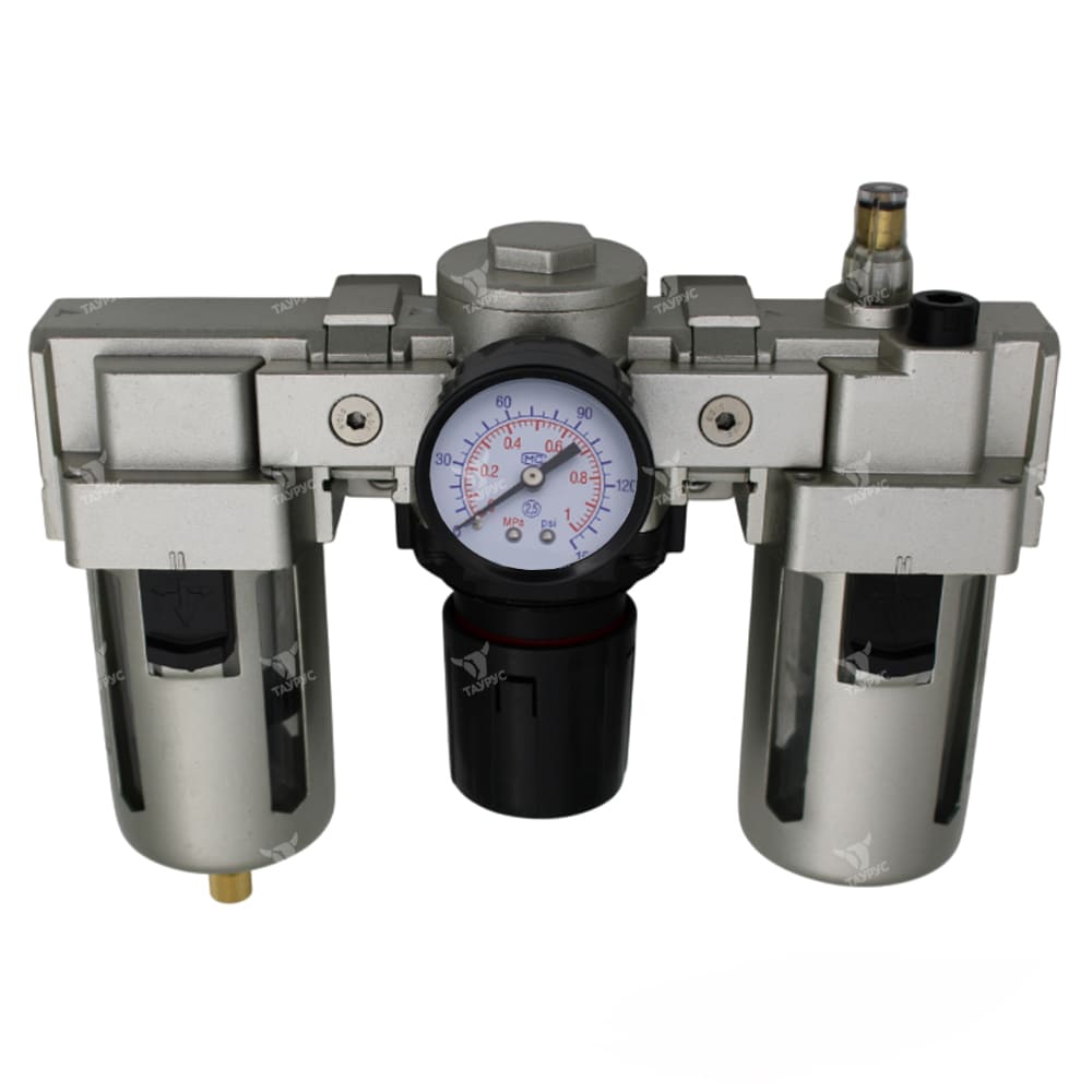 БК-М-10 - Блок кондиционирования с манометром серо-золотистый, G3/8"