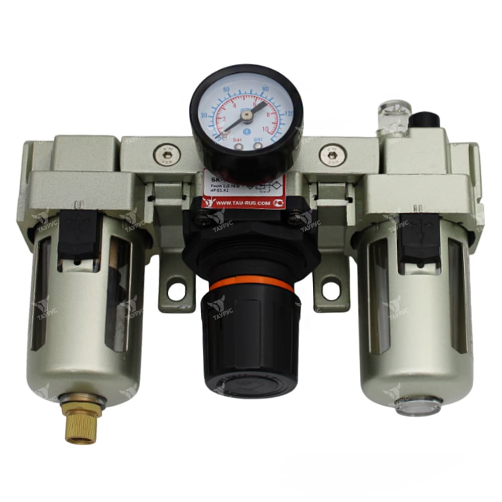 БК-М-06 - Блок кондиционирования с манометром серо-золотистый, G1/4"