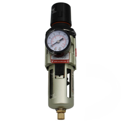 П-ФРК-06-5 - Фильтр-регулятор с манометром серо-золотистый, G1/4"