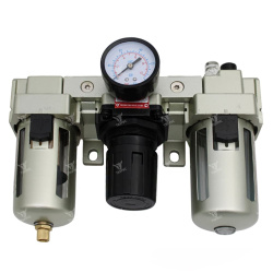 БК-М-16 - Блок кондиционирования с манометром серо-золотистый, G1/2"