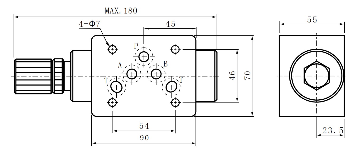ДКМ-10/3A дроссель с обратным клапаном (чертёж и размеры)