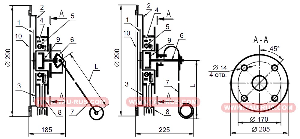 Размеры маслоуказателя МС-1, МС-2, размеры указателя масла трансформатора МС (МС 1, МС 2)