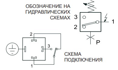 Обозначение (гидросхема) Реле давления PST2, PST4, PST6, PST8, PSP2, PSP4, PSP6, PSP8