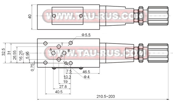 Размеры гидроклапанов КПМ6/3