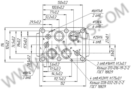 Присоединительные размеры гидрораспределителя 1Р203АЕ, 1Р203АЛ, 1Р203БЕ, 1Р203БЛ Присоединительные размеры гидрораспределителя 1Р203АЕ, 1Р203АЛ, 1Р203БЕ, 1Р203БЛ