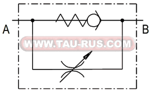 Гидросхема дросселей VRF02C, VRF03C, VRF04C
