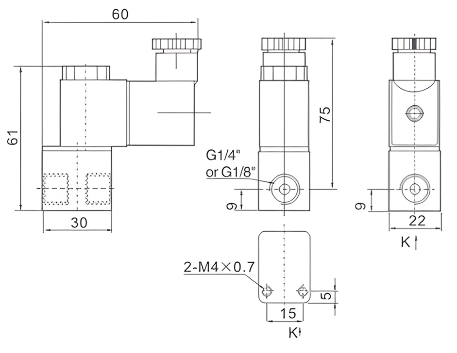 Чертежи пневмораспределителя 2V025