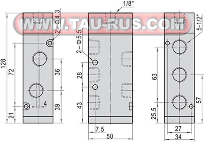 Габаритные и присоединительные размеры 4A410-15