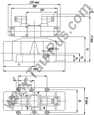 Габаритные размеры гидрораспределителей 1Р203АЕ, 1Р203АЛ, 1Р203БЕ, 1Р203БЛ Габаритные размеры гидрораспределителей 1Р203АЕ, 1Р203АЛ, 1Р203БЕ, 1Р203БЛ