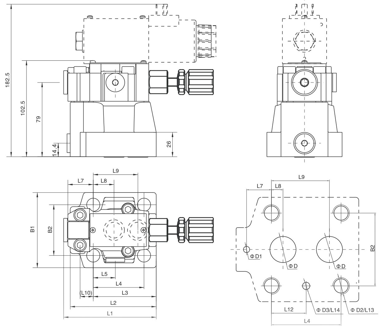Чертёж гидроклапанов предохранительных МКПВ-*/3С