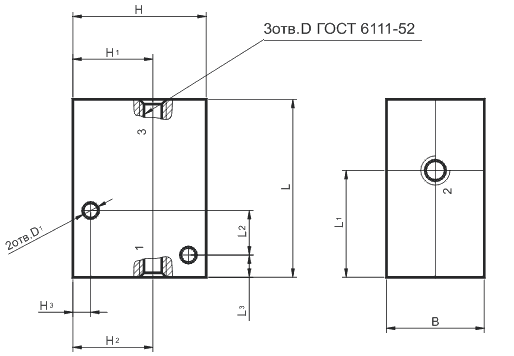 Габаритные размеры Пневмоклапан быстрого выхлопа П-КБВ-10А, П-КБВ-16А, П-КБВ-4А, П-КБВ-6