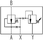 Гидросхема клапанов встраиваемых МКРВ-16 (20, 32)/3Ф…
