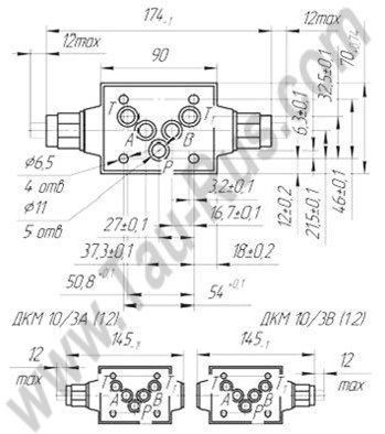 ДКМ-10/3 дроссель с обратным клапаном (чертёж и размеры)