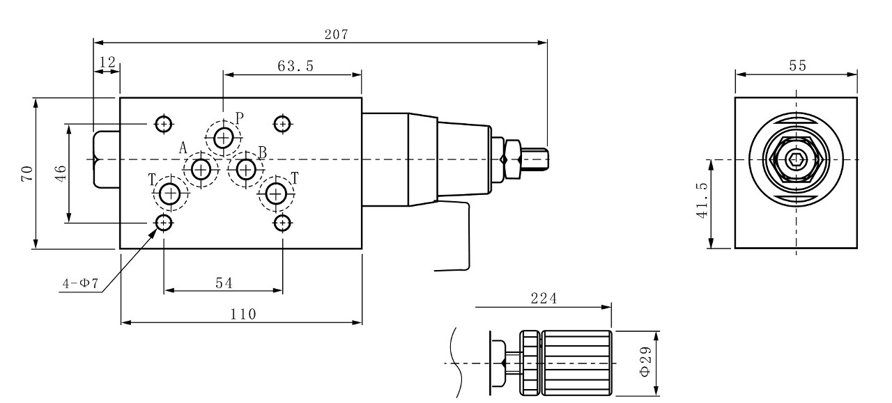 Габаритные и присоединительные размеры МКРВ-10/3МР1, МКРВ-10/3МР2, МКРВ-10/3МР