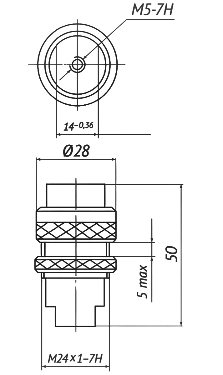 Габаритные и присоединительные размеры индикатора давления П-ИД-1