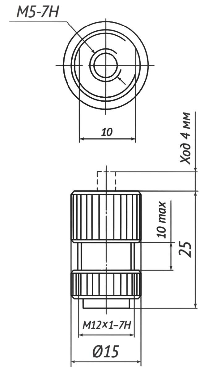 Габаритные и присоединительные размеры индикатора давления П-ИД-2