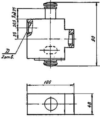 Габаритные и присоединительные размеры входных клапанов П-МК08-20, П-МК08-25