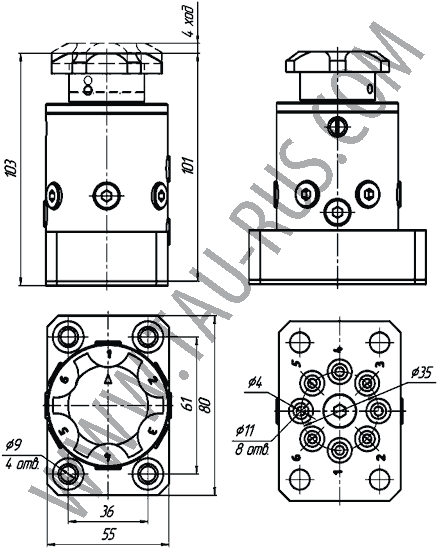 Габаритные и присоединительные размеры ПМ6-С320 Габаритные и присоединительные размеры ПМ6-С320