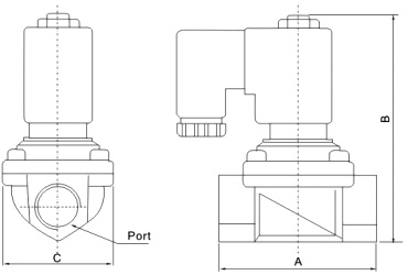 Размеры клапана PU220 Размеры клапана PU220