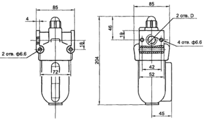 Чертеж П-М-10; П-М-16 маслораспылителя