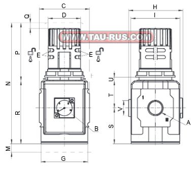 Размеры регуляторов давления MX батарейной сборки