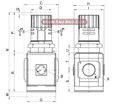 Размеры регуляторов давления MX