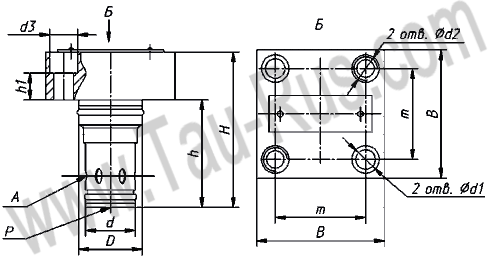 Размеры клапанов МКОВ-16/3Ф2, МКОВ-25/3Ф1, МКОВ-32/3Ф3