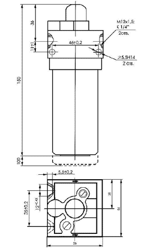 Чертёж, габаритные размеры П-МК 06-06Х