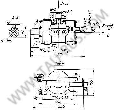Чертёж, размеры Насос Н403Е, Насосы Н400Е, Н401Е, Н403Е (Н400УР, Н401УР, Н403УР) радиально-поршневой эксцентриковый реверсивный