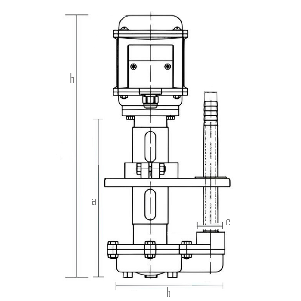 Габаритные и присоединительные размеры насоса помпы П-*