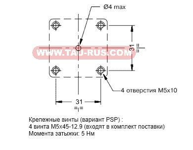 Монтажная схема (схема крепления) реле давления PSP 2, PSP 4, PSP 6, PSP 8