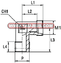 Фитинг угловой 1021...1 резьба коническая NPT Фитинг угловой 1021...1 резьба коническая NPT