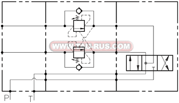 Гидросхема клапана OWC-DE-L6 (001.227.0X0) Гидросхема клапана OWC-DE-L6 (001.227.0X0)