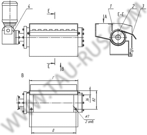 Габаритные и присоединительные размеры сепаратора магнитного СМЛ-50, СМЛ-100, СМЛ-150 Габаритные и присоединительные размеры сепаратора магнитного СМЛ-50, СМЛ-100, СМЛ-150