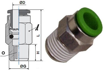 Прямой цановый фитинг чертёж, фото