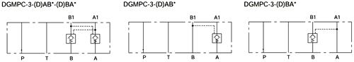 Графическое обозначение гидрозамков DGMPC-3-ABK(N,M), DGMPC-3-BAK(N,M), DGMPC-3-ABK(N,M)-BAK(N,M) Графическое обозначение гидрозамков DGMPC-3-ABK(N,M), DGMPC-3-BAK(N,M), DGMPC-3-ABK(N,M)-BAK(N,M)