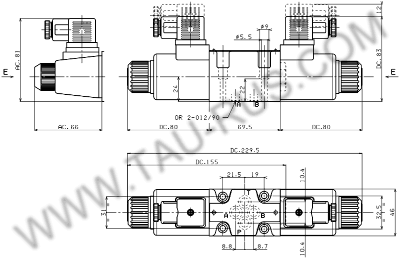 Габаритные и присоединительные размеры AD3E02CM00, AD3E05CM00, AD3E03CM00, AD3E01CM00, AD3E04CM00, AD3E15EM00, AD3E16EM00, AD3E16FM00, AD3E02CE00, AD3E05CE00, AD3E03CE00, AD3E01CE00, AD3E04CE00, AD3E15EE00, AD3E16EE00, AD3E16FE00