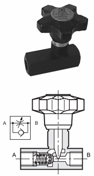 Дроссель RSN, RSN*-I (вентиль, гидродроссель с обратным клапаном)