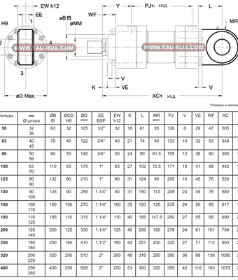 Гидроцилиндры HC3D* (проушина)