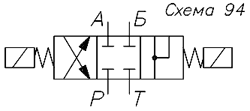 Гидросхема гидрораспределителя 1РЕ10 94 (ВЕ10 94) Гидросхема гидрораспределителя 1РЕ10 94 (ВЕ10 94)