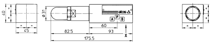 Размеры Гидроклапан HMP-011/50/V, HMP-011/100/V, HMP-011/210/VS, HMP-011/350/V